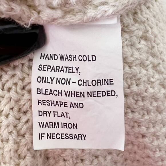 Anthropologie Eight Eight Eight Cream Cotton Cowl Neck Tunic Sweater Size Large - Picture 7 of 7